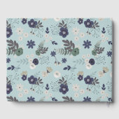 Rustikale Hirschkopf Blue Floral Moderne Babydusch Gästebuch (Rückseite)