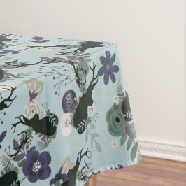Rustikale Hirschkopf Blue Floral Moderne Babydusch Tischdecke
