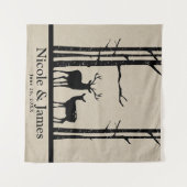 Rustikale Hirschköpfe im Hintergrund Wandteppich (Vorderseite (Horizontal))