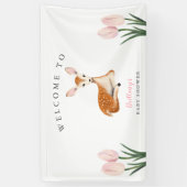 Rustikale Hirschpink Blütendusche Begrüßung Banner (Vertikal)