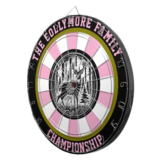 Rustikale Hirschtrappe Kunst Dartscheibe (Vorderseite rechts)