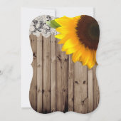 Rustikale Hochhaussonnenblume Land Hochzeit Einladung (Rückseite)