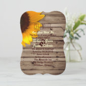 Rustikale Hochhaussonnenblume Land Hochzeit Einladung (Stehend Vorderseite)