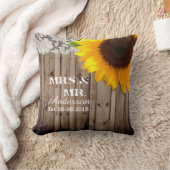 Rustikale Hochhaussonnenblume Land Hochzeit Kissen (Decke)
