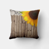 Rustikale Hochhaussonnenblume Land Hochzeit Kissen (Rückseite)