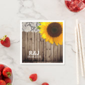 Rustikale Hochhaussonnenblume Land Hochzeit Serviette (Beispiel)