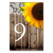 Rustikale Hochhaussonnenblume Land Hochzeit Tischnummer (Rückseite)