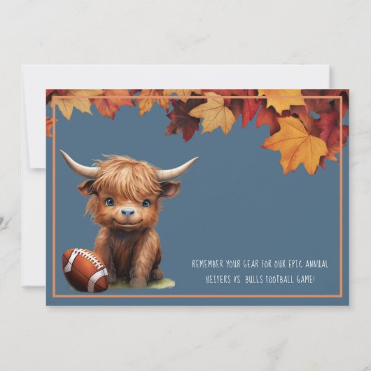 Rustikale Hochlandkuh-Freundschaft Einladung (Rückseite)