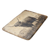 Rustikale Hochlandrinder Badematte (Schrägansicht)