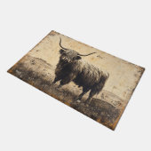 Rustikale Hochlandrinder Fußmatte (Schrägansicht)