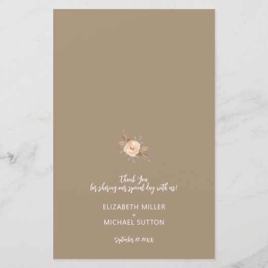 Rustikale Hochzeit (Rückseite)