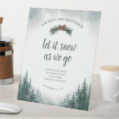 Rustikale Hochzeit abschicken lassen es schneebede Sockelschild (In Situ)