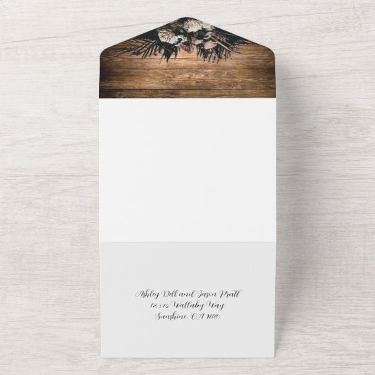 Rustikale Hochzeit All In One Einladung (Außenbereich)