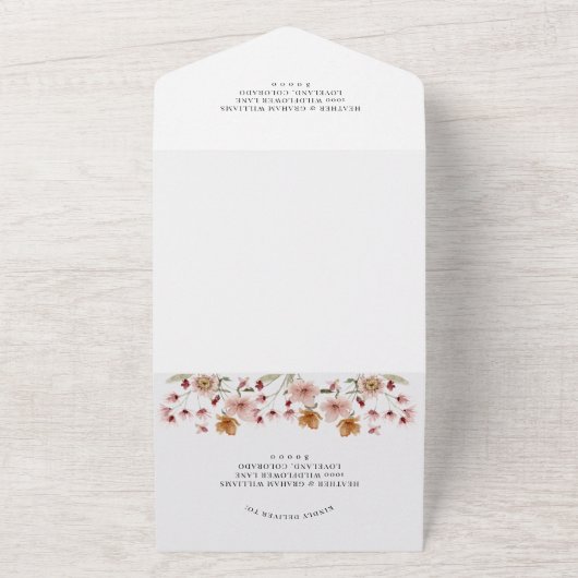 Rustikale Hochzeit All In One Einladung (Außenbereich)