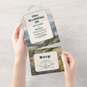 Rustikale Hochzeit All In One Einladung (Abreißen)