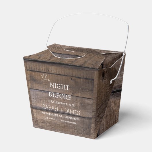 Rustikale Hochzeit am Abend vor der Probe Abendess Geschenkschachtel (Vorderseite)