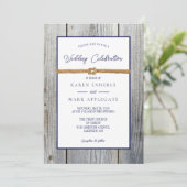 Rustikale Hochzeit am Dockside Rope Einladung (Stehend Vorderseite)