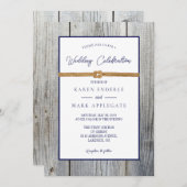 Rustikale Hochzeit am Dockside Rope Einladung (Vorne/Hinten)