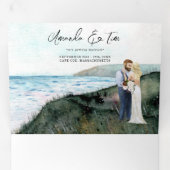 Rustikale Hochzeit am Meer Dreifach Gefaltete Einladung (Innen Erste Seite)