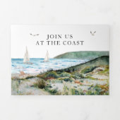 Rustikale Hochzeit am Meer Dreifach Gefaltete Einladung (Cover)
