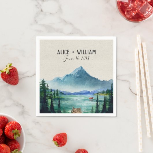 Rustikale Hochzeit am See Napkin Serviette (Beispiel)