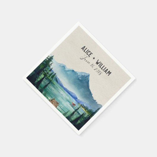 Rustikale Hochzeit am See Napkin Serviette (Ecke)