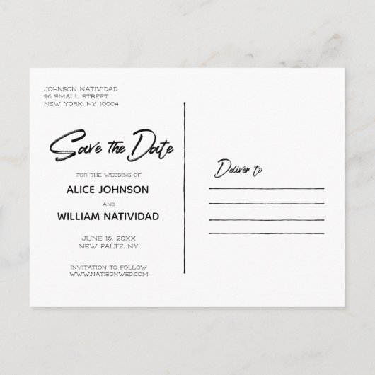 Rustikale Hochzeit am See | Save the Date Postkart Ankündigungspostkarte (Rückseite)