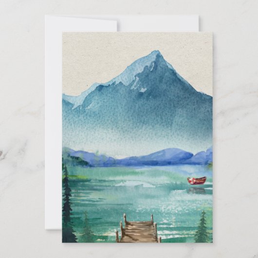 Rustikale Hochzeit am Seeufer Einladung (Rückseite)