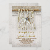 Rustikale Hochzeit am Strand Einladung (Vorne/Hinten)
