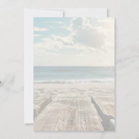 Rustikale Hochzeit am Strand Einladung (Rückseite)