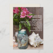 Rustikale Hochzeit am Strand Einladung (Vorne/Hinten)