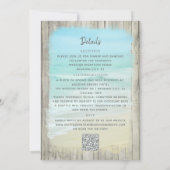 Rustikale Hochzeit am Strand in einem QR-Code Einladung (Rückseite)