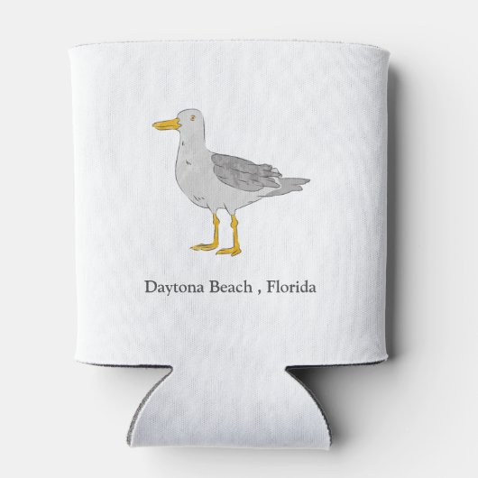 Rustikale Hochzeit am Strand mit tropischen Zielen Dosenkühler (Rückseite)