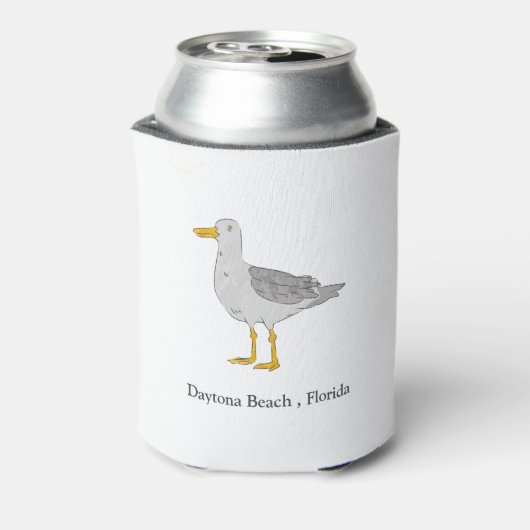 Rustikale Hochzeit am Strand mit tropischen Zielen Dosenkühler (Kanne Rückseite)