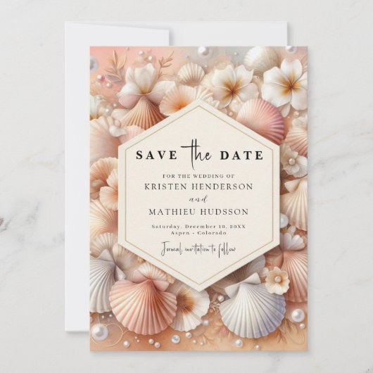 Rustikale Hochzeit am Strand Save The Date (Vorderseite)
