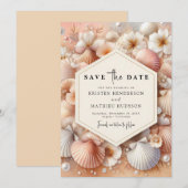 Rustikale Hochzeit am Strand Save The Date (Vorne/Hinten)