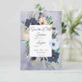 Rustikale Hochzeit am Strand von Floral Save The Date (Stehend Vorderseite)