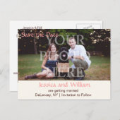 Rustikale Hochzeit Ankündigungspostkarte (Vorne/Hinten)