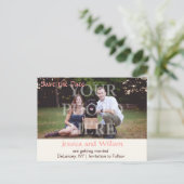 Rustikale Hochzeit Ankündigungspostkarte (Stehend Vorderseite)