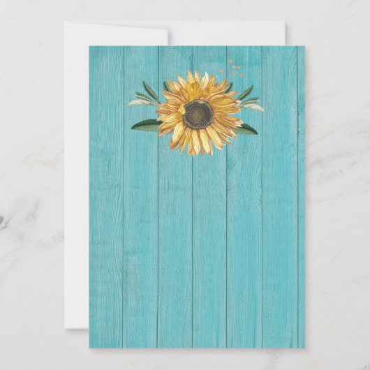 Rustikale Hochzeit Aquamariner Blauer Barnholz Son Einladung (Rückseite)