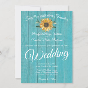 Rustikale Hochzeit Aquamariner Blauer Barnholz Son Einladung