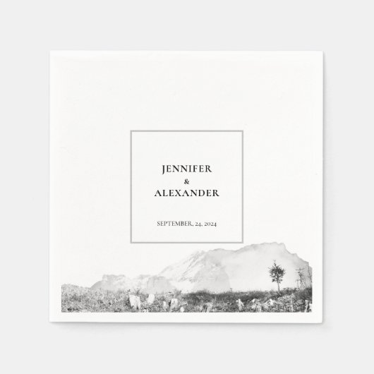 Rustikale Hochzeit auf dem Land Serviette (Vorderseite)