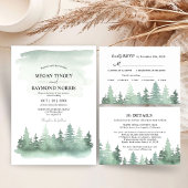 Rustikale Hochzeit auf dem Pine Tree Mountain Einladung
