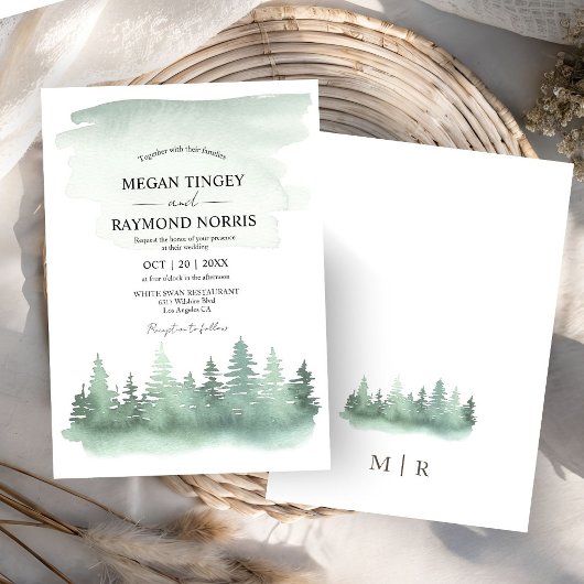 Rustikale Hochzeit auf dem Pine Tree Mountain Einladung