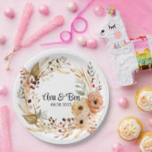 Rustikale Hochzeit auf der Terracotta Creme Pappteller (Party)