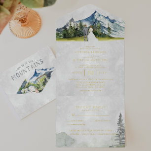 Rustikale Hochzeit auf einer Hochzeit All-in-One-Einladung