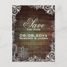 rustikale Hochzeit aus Barnholz Save the Date