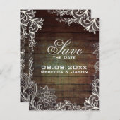 rustikale Hochzeit aus Barnholz Save the Date Ankündigungspostkarte (Vorne/Hinten)