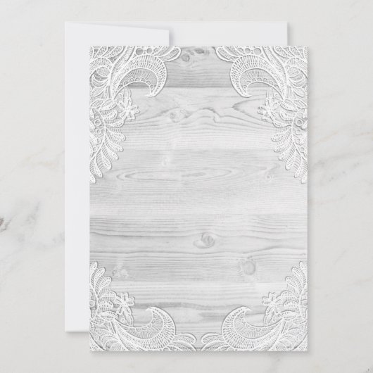 Rustikale Hochzeit aus grauem Holz Save The Date (Rückseite)