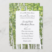 Rustikale Hochzeit aus Grün und Weiß Einladung (Vorne/Hinten)